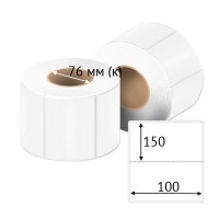 Термоэтикетка ЭКО 100х150 (рядов 1 по 950 шт)  + Перфорация 2 мм рез 1 мм пробел в рулоне, втулка 76 мм (к) IQ code