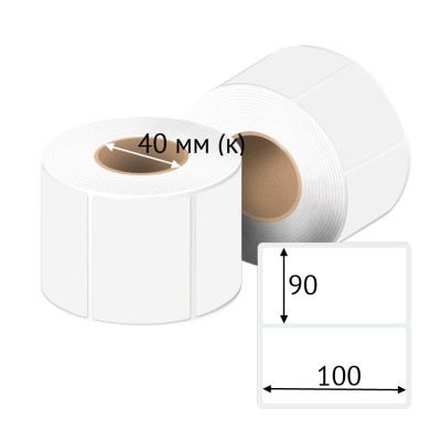 Этикетка самоклеящаяся 100х90 (рядов 1 по 500 шт) Полипропилен матовый в рулоне, втулка 40 мм (к) IQ code