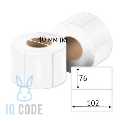 Термоэтикетка ЭКО 102х76, втулка 40 мм (к) (рядов 1 по 2238 шт) + Перфорация по подложке IQ code	