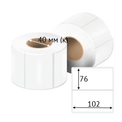 Термоэтикетка ЭКО 102х76, втулка 40 мм (к) (рядов 1 по 2238 шт) + Перфорация по подложке IQ code	