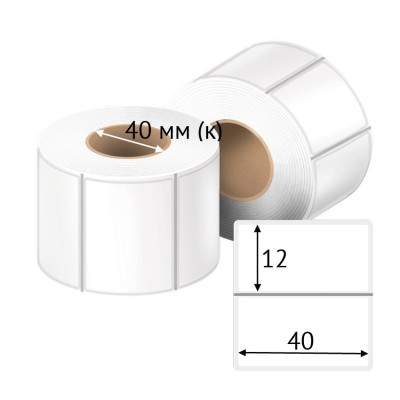 Этикетка самоклеящаяся с печатью 40х12 (рядов 1 по 1 000 шт) Прозрачный полипропилен в рулоне, втулка 40 мм (к) IQ code + Черная метка
