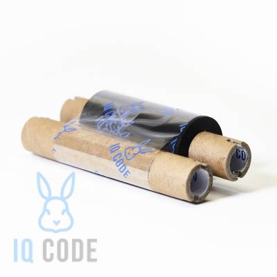 Риббон (красящая лента) Wax/Resin 64	мм х 74 м Out Черный, втулка 0.5 дюйма (110мм ширина) IQ code