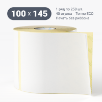 Этикетка самоклеящаяся 100х145 (рядов 1 по 250 шт) Termo ECO в рулоне, втулка 40 мм (к) IQ code