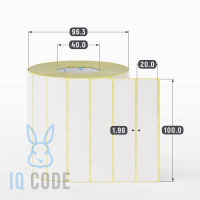Термоэтикетка ЭКО 100х20, втулка 40 мм (к) (рядов 1 по 2000 шт)  IQ code	