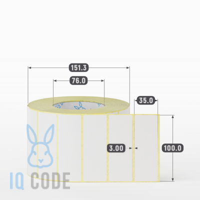 Термоэтикетка ЭКО 100х35, втулка 76 мм (к) (рядов 1 по 2500 шт) IQ code Термоэтикетка ЭКО 100х35, втулка 76 мм (к) (рядов 1 по 2500 шт) IQ code
