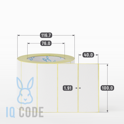 Термоэтикетка ЭКО 100х40, втулка 76 мм (к) (рядов 1 по 1000 шт)  IQ code	