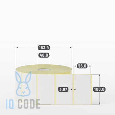 Термоэтикетка ЭКО 100х56, втулка 40 мм (к) (рядов 1 по 3000 шт)  IQ code	