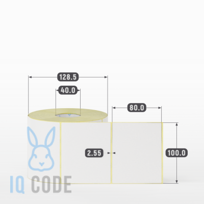 Термоэтикетка ЭКО 100х80, втулка 40 мм (к) (рядов 1 по 1000 шт)  IQ code	