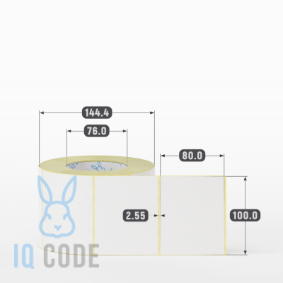 Термоэтикетка ЭКО 100х80, втулка 76 мм (к) (рядов 1 по 1000 шт)  IQ code	