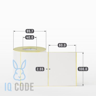 Термоэтикетка ЭКО 100х80, втулка 40 мм (к) (рядов 1 по 500 шт)  IQ code	