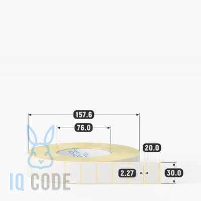 Термоэтикетка ЭКО 30х20, втулка 76 мм (к) (рядов 1 по 5000 шт)  IQ code	