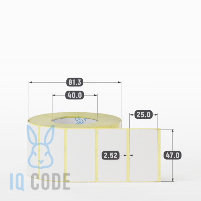 Термоэтикетка ЭКО 47х25, втулка 40 мм (к) (рядов 1 по 1000 шт)  IQ code	