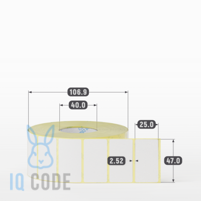 Термоэтикетка ЭКО 47х25, втулка 40 мм (к) (рядов 1 по 2000 шт)  IQ code	