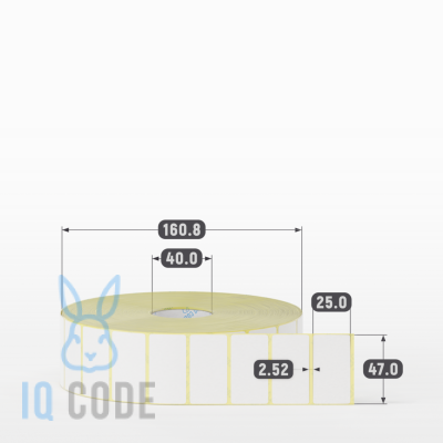 Термоэтикетка ЭКО 47х25, втулка 40 мм (к) (рядов 1 по 5000 шт)  IQ code	