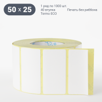 Термоэтикетка ЭКО 50х25 (рядов 1 по 1 000 шт)  в рулоне, втулка 40 мм (к) IQ code