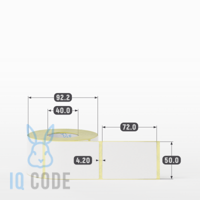 Термоэтикетка ЭКО 50х72, втулка 40 мм (к) (рядов 1 по 500 шт)  IQ code	