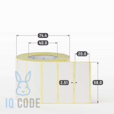 Термоэтикетка ЭКО 58х20, втулка 40 мм (к) (рядов 1 по 1000 шт)  IQ code	
