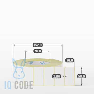 Термоэтикетка ЭКО 58х30, втулка 76 мм (к) (рядов 1 по 3000 шт) IQ code Термоэтикетка ЭКО 58х30, втулка 76 мм (к) (рядов 1 по 3000 шт) IQ code
