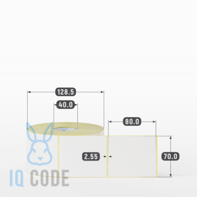 Термоэтикетка ЭКО 70х80, втулка 40 мм (к) (рядов 1 по 1000 шт)  IQ code	