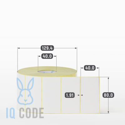 Термоэтикетка ЭКО 80х40, втулка 40 мм (к) (рядов 1 по 2000 шт)  IQ code	
