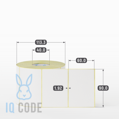 Термоэтикетка ЭКО 90х60, втулка 40 мм (к) (рядов 1 по 1000 шт) IQ code Термоэтикетка ЭКО 90х60, втулка 40 мм (к) (рядов 1 по 1000 шт) IQ code
