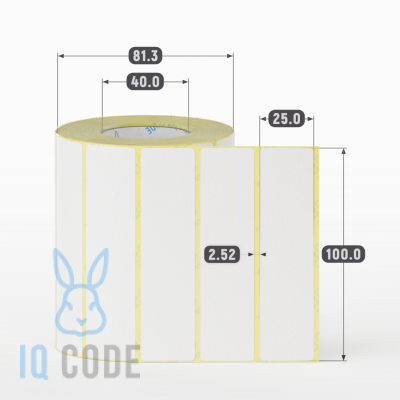 Термоэтикетка ЭКО 100х25, втулка 40 мм (к) (рядов 1 по 1000 шт)  IQ code	