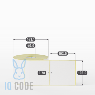 Термоэтикетка ЭКО 102х102, втулка 40 мм (к) (рядов 1 по 1000 шт) IQ code Термоэтикетка ЭКО 102х102, втулка 40 мм (к) (рядов 1 по 1000 шт) IQ code