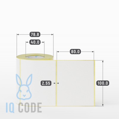 Термоэтикетка ЭКО 100х80, втулка 40 мм (к) (рядов 1 по 300 шт)  IQ code	