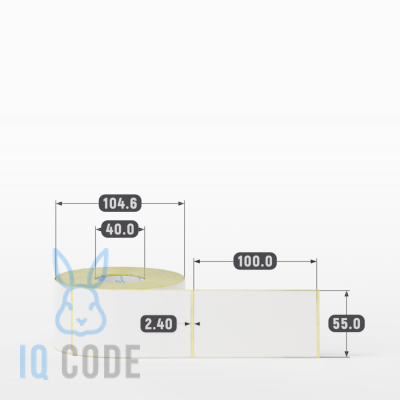 Термоэтикетка ЭКО 55х100, втулка 40 мм (к) (рядов 1 по 500 шт) IQ code Термоэтикетка ЭКО 55х100, втулка 40 мм (к) (рядов 1 по 500 шт) IQ code