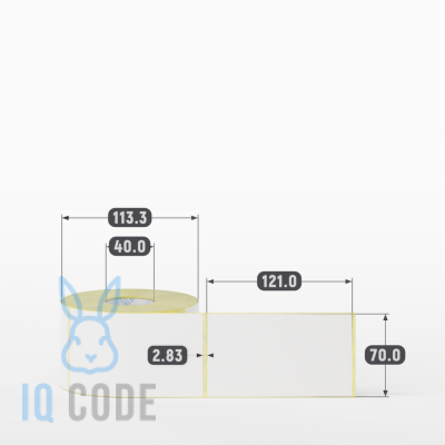 Термоэтикетка ЭКО 70х121, втулка 40 мм (к) (рядов 1 по 500 шт) IQ code Термоэтикетка ЭКО 70х121, втулка 40 мм (к) (рядов 1 по 500 шт) IQ code