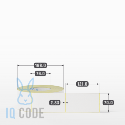 Термоэтикетка ЭКО 70х121, втулка 76 мм (к) (рядов 1 по 1000 шт)  IQ code	