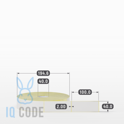 Термотрансферная этикетка  40х100 полуглянцевая, втулка 40 мм (к) (рядов 1 по 2000 шт) IQ code	