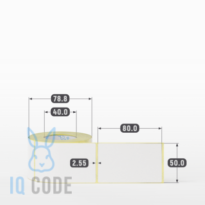 Термоэтикетка ЭКО 50х80, втулка 40 мм (к) (рядов 1 по 300 шт) IQ code Термоэтикетка ЭКО 50х80, втулка 40 мм (к) (рядов 1 по 300 шт) IQ code