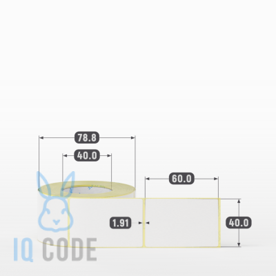 Термоэтикетка ЭКО 40х60, втулка 40 мм (к) (рядов 1 по 400 шт)  IQ code	