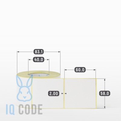 Термоэтикетка ТОП 58х60, втулка 40 мм (к) (рядов 1 по 450 шт) IQ code Термоэтикетка ТОП 58х60, втулка 40 мм (к) (рядов 1 по 450 шт) IQ code