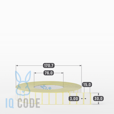 Термоэтикетка ЭКО 30х15, втулка 76 мм (к) (рядов 1 по 8000 шт)  IQ code	