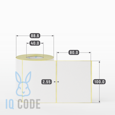 Термоэтикетка ТОП 100х80, втулка 40 мм (к) (рядов 1 по 400 шт)  IQ code	