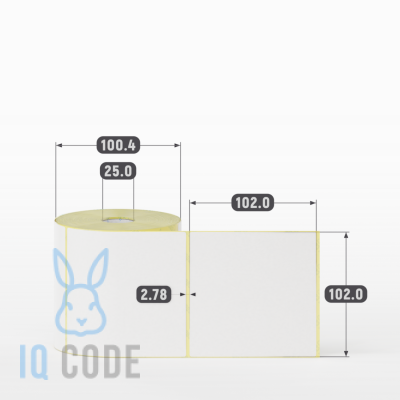 Термоэтикетка ЭКО 102х102, втулка 25 мм (к) (рядов 1 по 500 шт) IQ code Термоэтикетка ЭКО 102х102, втулка 25 мм (к) (рядов 1 по 500 шт) IQ code