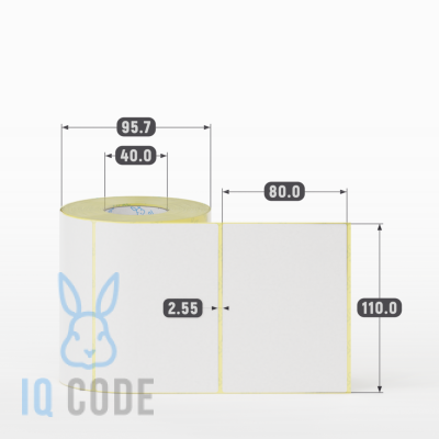 Термоэтикетка ЭКО 110х80, втулка 40 мм (к) (рядов 1 по 500 шт)  IQ code	