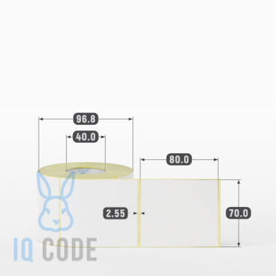 Термоэтикетка ТОП 70х80, втулка 40 мм (к) (рядов 1 по 500 шт) IQ code Термоэтикетка ТОП 70х80, втулка 40 мм (к) (рядов 1 по 500 шт) IQ code