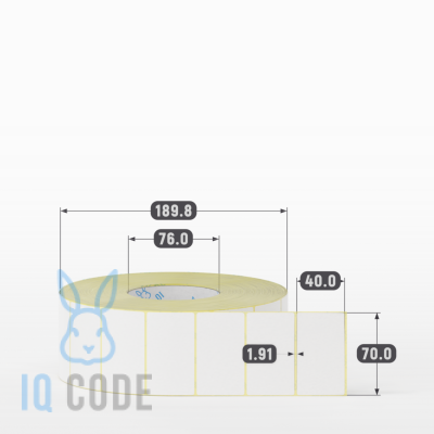 Термоэтикетка ЭКО 70х40, втулка 76 мм (к) (рядов 1 по 4000 шт)  IQ code	