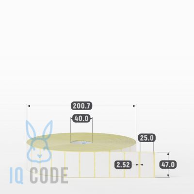 Термоэтикетка ЭКО 47х25, втулка 40 мм (к) (рядов 1 по 8000 шт)  IQ code	