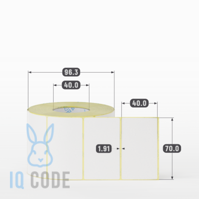 Термоэтикетка ЭКО 70х40, втулка 40 мм (к) (рядов 1 по 1000 шт) IQ code Термоэтикетка ЭКО 70х40, втулка 40 мм (к) (рядов 1 по 1000 шт) IQ code