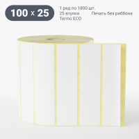 Термоэтикетка ЭКО 100х25 (рядов 1 по 1 800 шт)  в рулоне, втулка 25 мм (к) IQ code
