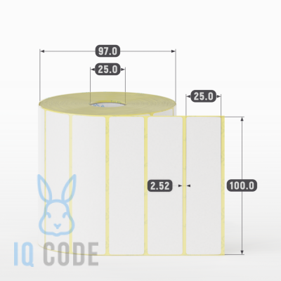 Термоэтикетка ЭКО 100х25, втулка 25 мм (к) (рядов 1 по 1800 шт)  IQ code	