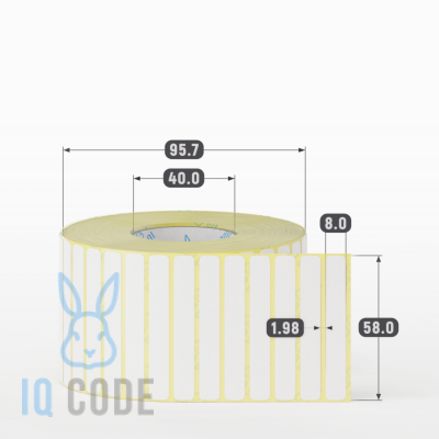 Термоэтикетка ЭКО 58х8, втулка 40 мм (к) (рядов 1 по 5000 шт)  IQ code	