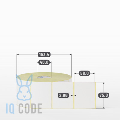 Термоэтикетка ЭКО 75х58, втулка 40 мм (к) (рядов 1 по 2000 шт)  IQ code	