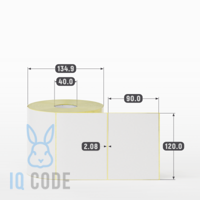 Термоэтикетка ЭКО 120х90, втулка 40 мм (к) (рядов 1 по 1000 шт)  IQ code	