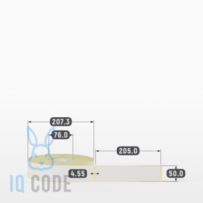 Термотрансферная этикетка 50х205 полуглянцевая, втулка 76 мм (к) (рядов 1 по 1000 шт)  IQ code	