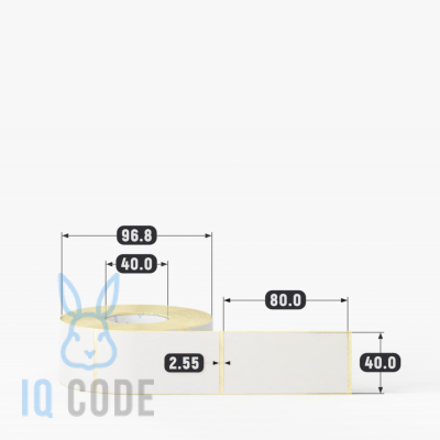 Термоэтикетка ТОП 40х80, втулка 40 мм (к) (рядов 1 по 500 шт)  IQ code	